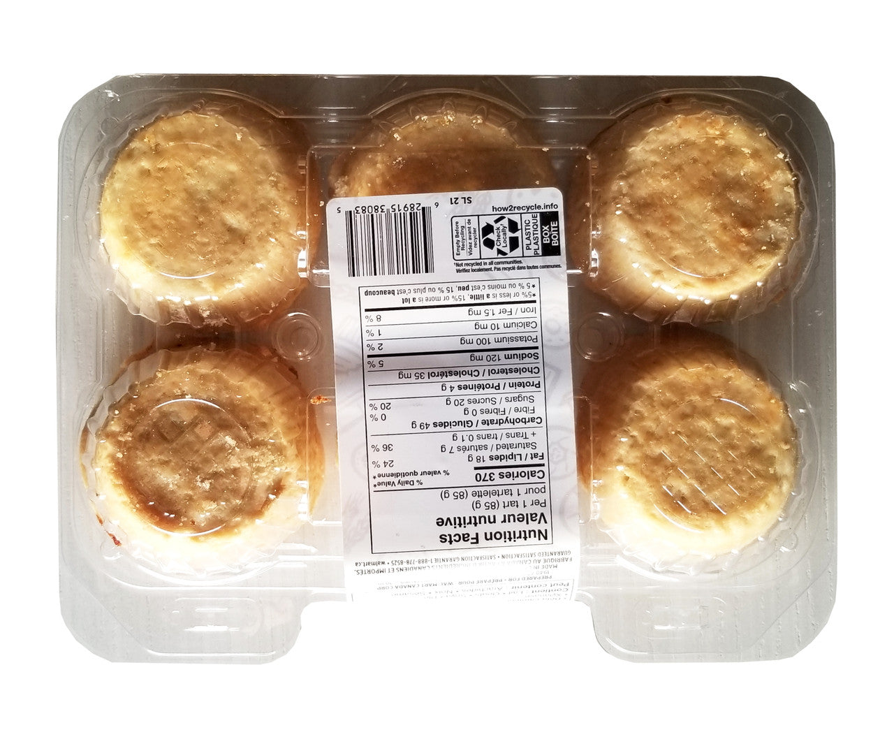 Your Fresh Market Raisin Butter Tarts, 510g/18oz., 6 Tarts, {Imported from Canada}